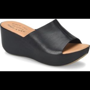 Kork-Ease Greer Wedged Mule Leather Sandals 6